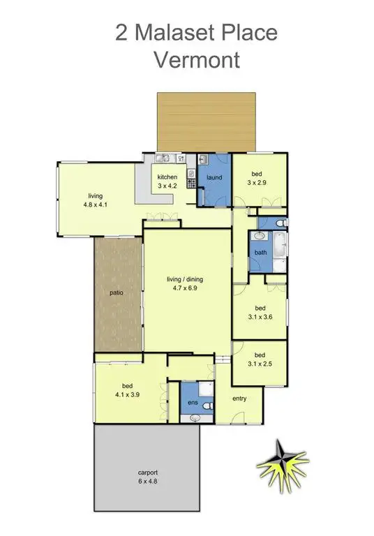 Floorplan of Homely house listing, 2 Malaset Place, Vermont VIC 3133