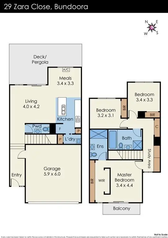 Floorplan of Homely townhouse listing, 29 Zara Close, Bundoora VIC 3083