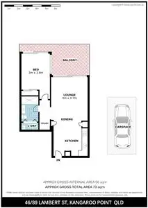 Floorplan of Homely apartment listing, 46/89 Lambert Street, Kangaroo Point QLD 4169