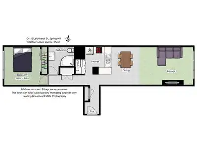 Floorplan of Homely unit listing, 1D/119 Leichhardt Street, Spring Hill QLD 4000