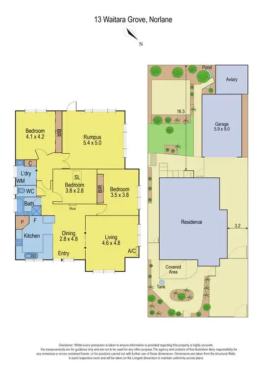 Floorplan of Homely house listing, 13 Waitara Grove, Norlane VIC 3214