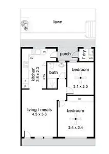 Floorplan of Homely unit listing, 2/4 Frederick Street, South Brighton SA 5048