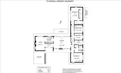 Floorplan of Homely house listing, 75 Goodall Crescent, Salisbury SA 5108