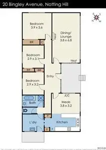 Floorplan of Homely house listing, 20 Bingley Avenue, Notting Hill VIC 3168