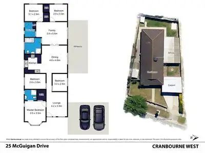 Floorplan of Homely house listing, 25 McGuigan Drive, Cranbourne VIC 3977