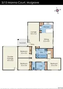Floorplan of Homely unit listing, 3/13 Manna Court, Mulgrave VIC 3170