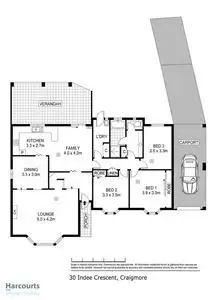 Floorplan of Homely house listing, 30 Indee Crescent, Craigmore SA 5114