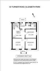 Floorplan of Homely semi-detached listing, 33 Turner Road, Elizabeth Park SA 5113