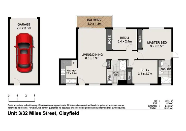 Floorplan of Homely unit listing, 3/32 Miles Street, Clayfield QLD 4011