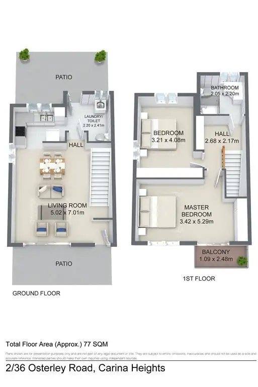 Floorplan of Homely townhouse listing, 2/36 Osterley Road, Carina Heights QLD 4152