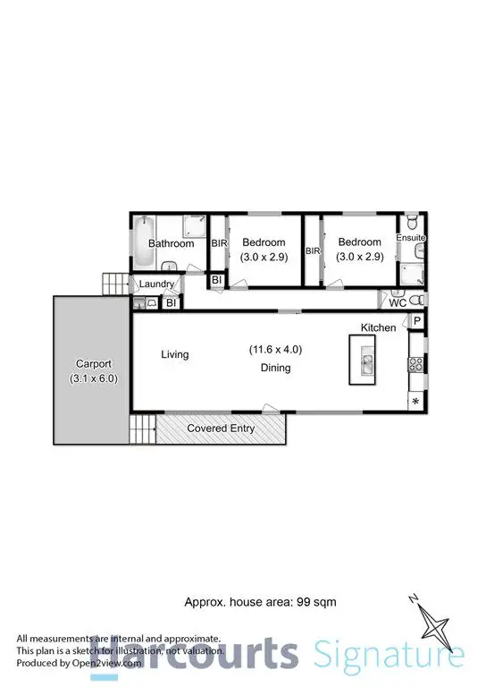 Floorplan of Homely unit listing, 2/55 Horizon Drive, Sorell TAS 7172
