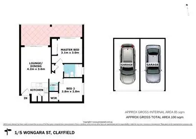 Floorplan of Homely unit listing, 1/5 Wongara Street, Clayfield QLD 4011