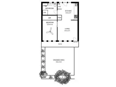 Floorplan of Homely unit listing, 1/36A Pier Street, Glenelg South SA 5045