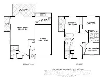 Floorplan of Homely townhouse listing, 1/3 Kedron Street, Wooloowin QLD 4030