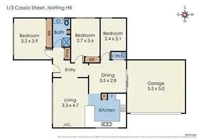 Floorplan of Homely unit listing, 1/3 Cassia Street, Notting Hill VIC 3168