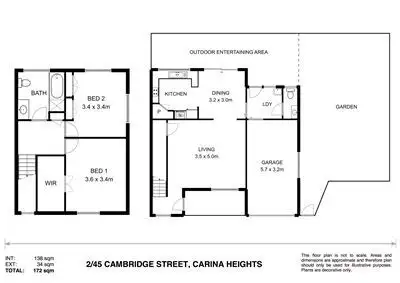 Floorplan of Homely townhouse listing, 2/45 Cambridge Street, Carina Heights QLD 4152