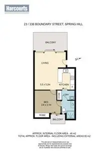 Floorplan of Homely unit listing, 23/336 Boundary Street, Spring Hill QLD 4000