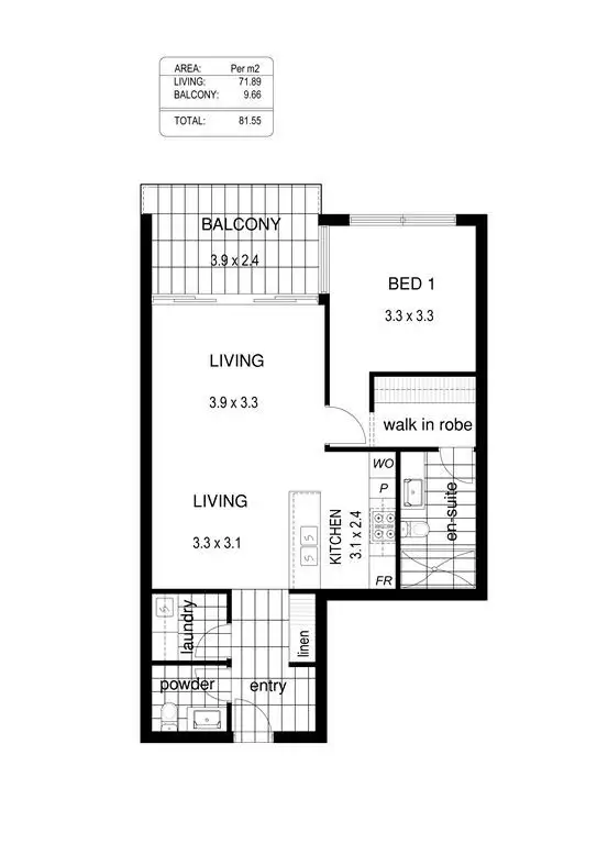 Floorplan of Homely apartment listing, 1704/47 Hindmarsh Square, Adelaide SA 5000
