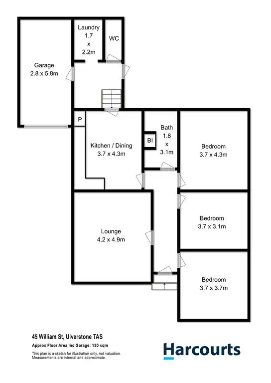 Floorplan of Homely house listing, 45 William Street, Ulverstone TAS 7315
