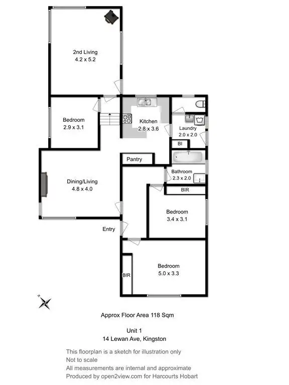 Floorplan of Homely villa listing, 1-3/14 Lewan Avenue, Kingston TAS 7050