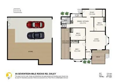 Floorplan of Homely house listing, 85 Seventeen Mile Rocks Road, Oxley QLD 4075