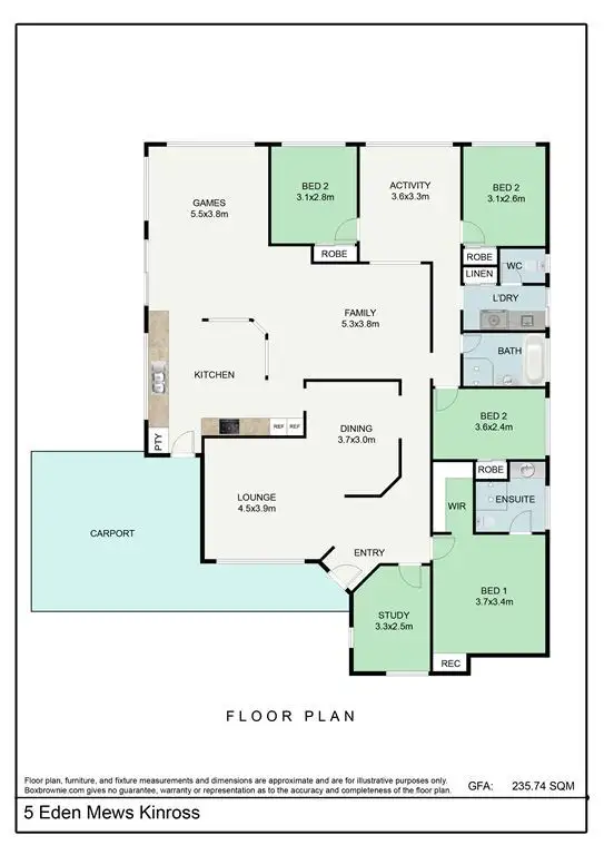 Floorplan of Homely house listing, 5 Eden Mews, Kinross WA 6028