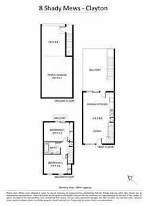 Floorplan of Homely townhouse listing, 8 Shady Mews, Clayton VIC 3168