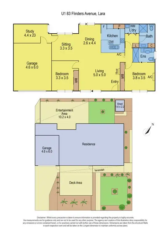 Floorplan of Homely townhouse listing, 1/83 Flinders Avenue, Lara VIC 3212