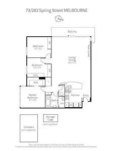Floorplan of Homely apartment listing, 73/283 Spring Street, Melbourne VIC 3000