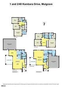 Floorplan of Homely townhouse listing, 1 and 2/40 Kambara Drive, Mulgrave VIC 3170