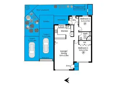 Floorplan of Homely unit listing, 1/21 Herrings Lane, Happy Valley SA 5159