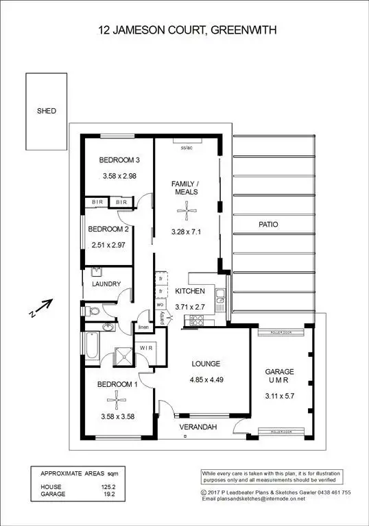 Floorplan of Homely house listing, 12 Jameson Court, Greenwith SA 5125