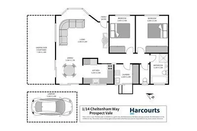Floorplan of Homely unit listing, 1/14 Cheltenham Way, Prospect Vale TAS 7250