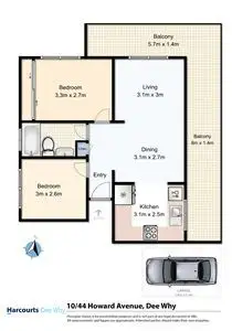 Floorplan of Homely unit listing, 10/44 Howard Avenue, Dee Why NSW 2099