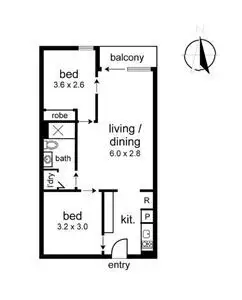 Floorplan of Homely apartment listing, 711V/162 Albert Street, East Melbourne VIC 3002