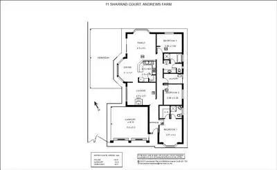 Floorplan of Homely house listing, 11 Sharrad Court, Andrews Farm SA 5114