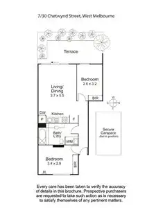 Floorplan of Homely apartment listing, 7/30 Chetwynd Street, West Melbourne VIC 3003