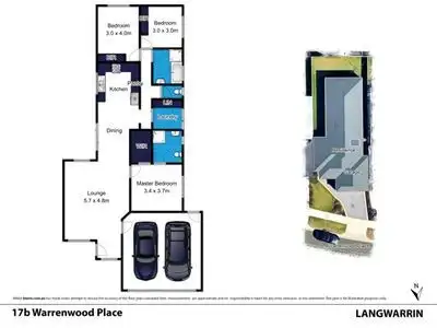 Floorplan of Homely unit listing, 17B Warrenwood Place, Langwarrin VIC 3910