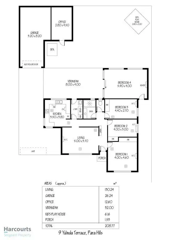 Floorplan of Homely house listing, 9 Yulinda Terrace, Para Hills SA 5096