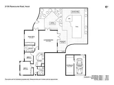 Floorplan of Homely unit listing, 2/106 Racecourse Road, Ascot QLD 4007