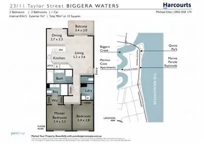 Floorplan of Homely unit listing, 23/11-19 Taylor Street, Biggera Waters QLD 4216