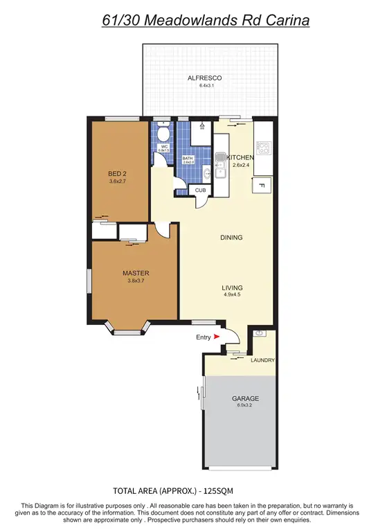 Floorplan of Homely semi-detached listing, 61/30 Meadowlands Road, Carina QLD 4152
