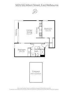 Floorplan of Homely apartment listing, 502V/162 Albert Street, East Melbourne VIC 3002
