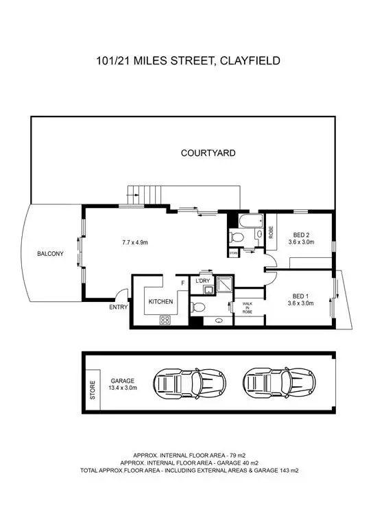 Floorplan of Homely unit listing, 101/21 Miles Street, Clayfield QLD 4011