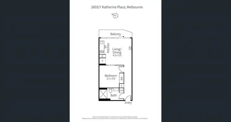 Floorplan of Homely apartment listing, 2703/7 Katherine Place, Melbourne VIC 3000