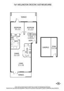 Floorplan of Homely apartment listing, 16/1 Wellington Crescent, East Melbourne VIC 3002
