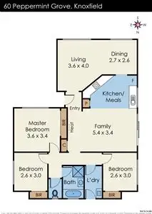 Floorplan of Homely house listing, 60 Peppermint Grove, Knoxfield VIC 3180