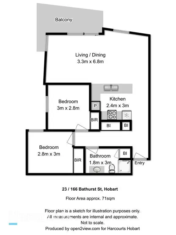 Floorplan of Homely unit listing, 23/166 Bathurst Street, Hobart TAS 7000