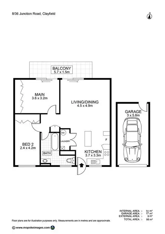 Floorplan of Homely unit listing, 8/36 Junction Road, Clayfield QLD 4011