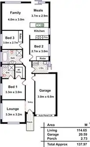 Floorplan of Homely house listing, 1 Minindee Avenue, Andrews Farm SA 5114